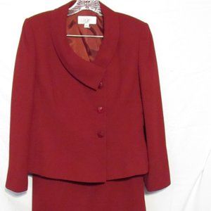 LE SUIT Women's BURGUNDY 2PC SKIRT SUIT sz. 8p